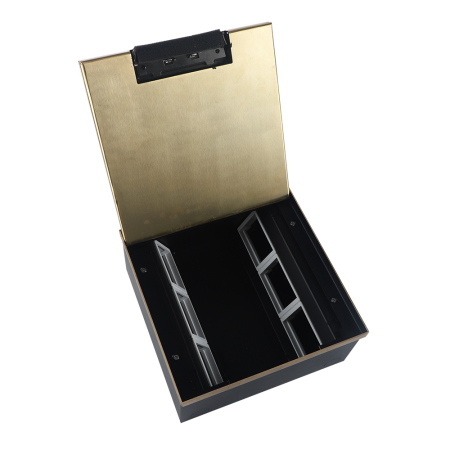 Donel Лючок в пол 18 мод. (6 мод. 45х45 мм. + 6 мод. 22.5х45 мм.) верт. установка, латунь, в уровень с напольным покрытием