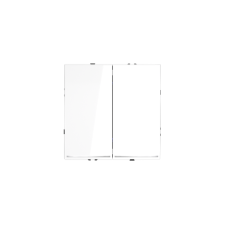 Выключатель встраиваемый Voltum S70 двухклавишный с подсветкой 10А, (белый глянцевый)