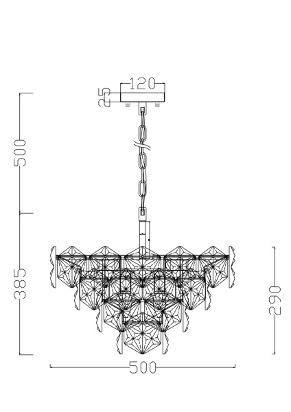 Подвесной светильник 9*E14 60Вт Хром IP20 Molly FR1004PL-09CH Freya