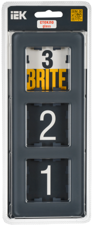 BRITE Рамка 3-мест. РУ-3-2-Бр стекло графит RE IEK