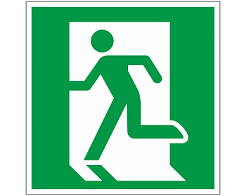 Знак "Выход здесь" (левосторонний) 200х200мм PROxima EKF