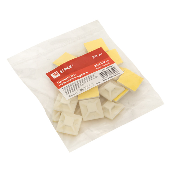 Площадка самоклеящаяся (20х20мм) белая (20шт) PROxima EKF