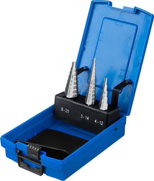 Набор ступенчатых сверл, 3 шт., 3-20мм,, серия Профессионал ЗУБР