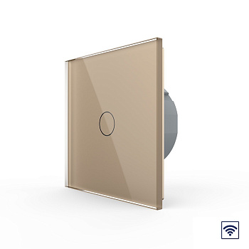 Сенсорный радиоуправляемый выключатель 1 клавиша 1 пост Золотой Livolo