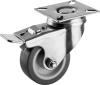 Колесо поворотное с тормозом d=50 мм, г/п 40 кг, термопластич. резина/полипропилен, Профессионал ЗУБР