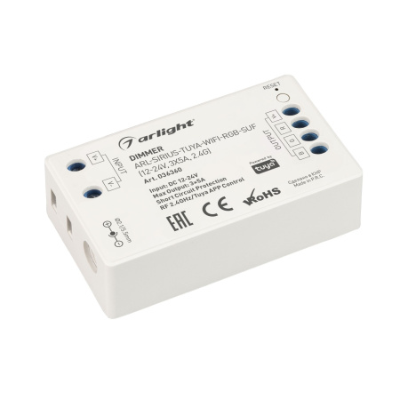Диммер ARL-SIRIUS-TUYA-WIFI-RGB-SUF 12-24V, 3x5A, 2.4G IP20 Arlight
