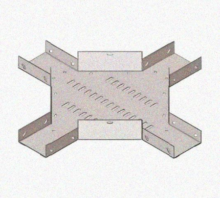 Лоток крестообразный перфорированный КМ 400х65 УТ1,5, горячее цинкование S1,5