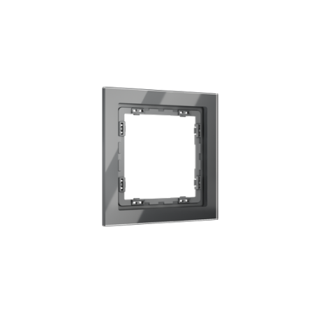 Рамка стеклянная Voltum S70 на 1 пост, (графит, стекло)