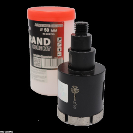 Коронка алмазная по керамограниту 50 мм Серебряная пайка GCB765 Trio-Diamond