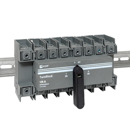 Рубильник 125A 4П реверсивный c рукояткой для прямой установки TwinBlock EKF