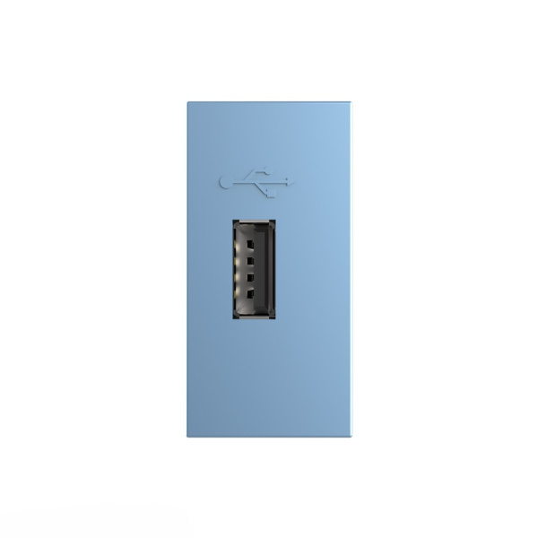 Розетка USB с блоком питания 2.1А 5В, цвет синий (механизм) Livolo Розетка USB с блоком питания 2.1А 5В, цвет синий (механизм) Livolo