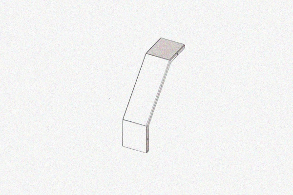 Крышка лотка КЛС 250х65-90 УХЛ1 для поворота трассы вниз на 90, оцинкованный лист S1,5