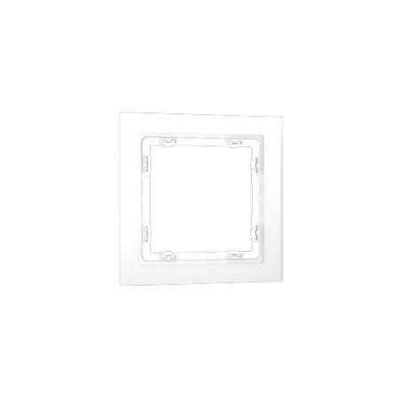 Рамка стеклянная Voltum S70 на 1 пост, (белый, матовый, стекло)