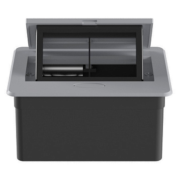 Donel Настольный встраиваемый выдвижной розеточный блок 4 мод. (2 мод. 45х45), алюминий