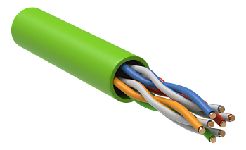 ITK Витая пара U/UTP кат.5E 4х2х24AWG solid LSZH нг(А)-HFLTx зеленый (305м)