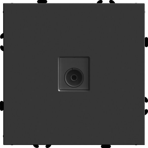 Розетка телевизионная 1-местная (механизм), STEKKER, 75 Ом, 5-862МГц, серия Эмили, RST00-5108-05, черный уголь, soft touch