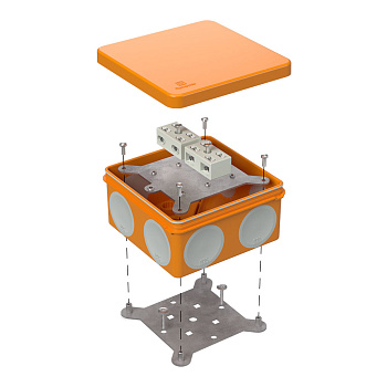 Коробка огнестойкая разветвительная для о/п двухкомпонентная 60-0300-FR6.0-4-4-Р Е15-Е60 100х100х50 RAL2004 Промрукав