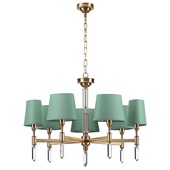 Люстра E14 7*40W LONDON бронзовый/зеленый/ткань ODEON LIGHT