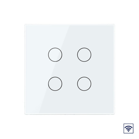 Сенсорный радиоуправляемый выключатель 4 клавиши 1 пост Белый UK стандарт Livolo