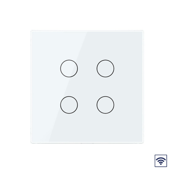 Сенсорный радиоуправляемый выключатель 4 клавиши 1 пост Белый UK стандарт Livolo