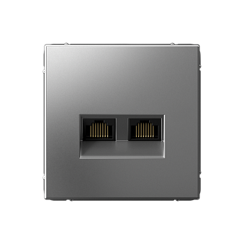 ARTGALLERY РОЗЕТКА двойная компьютерная RJ45+RJ45, кат.6А, механизм, СТАЛЬ Systeme Electric