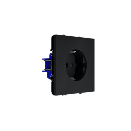 Розетка встраиваемая Voltum S70 с заземлением и защитными шторками, 16А, (графит)