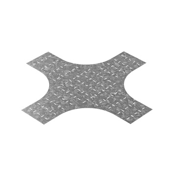 Донная вставка для крестообразного разветвителя для лотков НЛО 600 мм радиус 600 мм, толщ. 1,0 мм, Сендзимир цинк Ostec