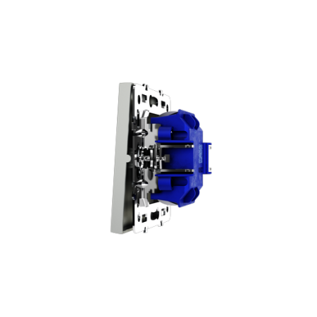 Выключатель с самовозвратом встраиваемый Voltum S70 одноклавишный 10А, (сталь)