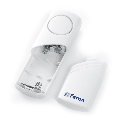 Звонок-сигнализация дверной беспроводной Feron 007-D 1 мелодия белый с питанием от батареек фото 4