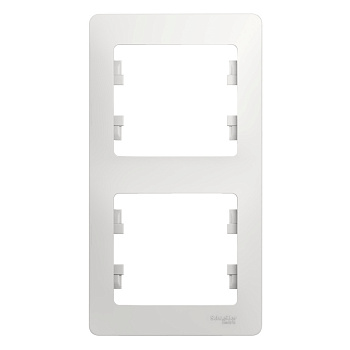 GLOSSA  Рамка вертикальная 2 пост . белый IP20 (уп.30шт) Schneider Electric