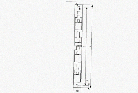 Стойка кронштейна рожкового прямолинейного К1350.001-04 У3, лак, 6 рожков, L815, S3,0