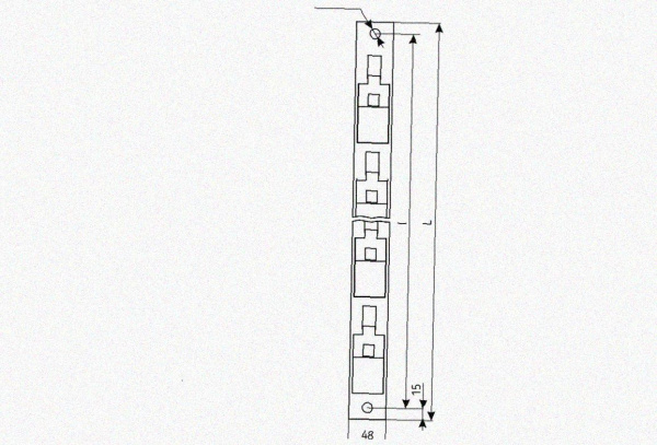 Стойка кронштейна рожкового прямолинейного К1350.001-04 У3, лак, 6 рожков, L815, S3,0
