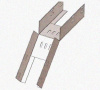 Лоток перфорированный КС 500х50-45 УТ1,5 для поворота трассы вниз на 45, оцинкованный лист S1,5