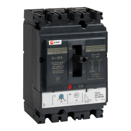 Выключатель автоматический ВА-99C (Compact NS) 100/ 20А 3П 36кА EKF PROxima