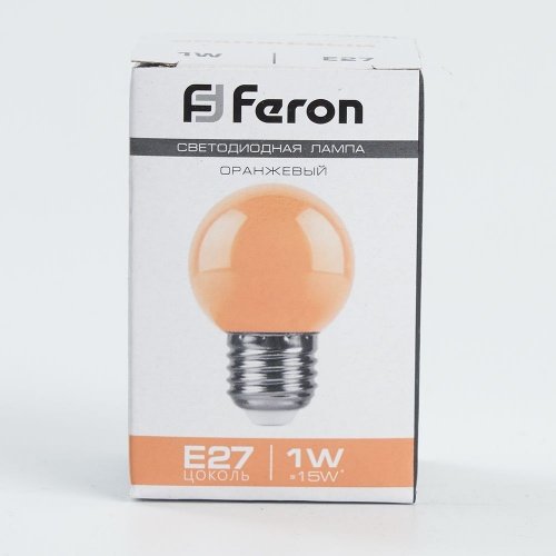 Лампа светодиодная Feron LB-37 Шарик E27 1W оранжевый фото 6