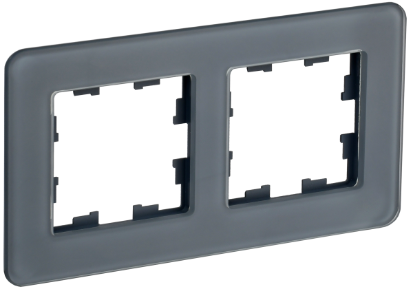 BRITE Рамка 2-мест. РУ-2-2-Бр стекло графит RE IEK