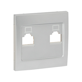 Валенсия Лицевая панель розетки RJ-45 1-местная сталь EKF