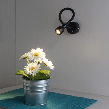 Настенный светодиодный светильник с гибким основанием LED 3Вт 4000К черный IP20 KORD (a040000) Elektrostandard