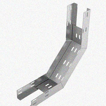 Лоток перфорированный КП 400х65-90 УХЛ1 для поворота трассы вверх на 90, горячее цинкование, S1,5