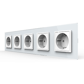 Розетка 5 модулей Белая Livolo