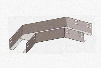 Лоток угловой перфорированный КГ 200х65-135 У3 поворот на 135, окрашенный, S1,0