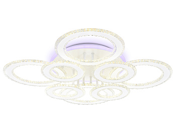 Светильник св/д потолочный упр. FA8854/4+4 WH белый 208W 3000K+6400K/3000K/6400K/4200K+4200K 750*750*120 (ПДУ РАДИО 2.4G) Ambrella Light