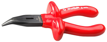 Тонкогубцы "ЭЛЕКТРИК" изогнутые диэлектрические, высоковольтные до ~1000В, маслобензостойкая рукоятка, 160мм, Мастер 2214-4-16 ЗУБР