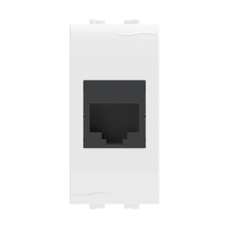 Компьютерная розетка RJ45 кат.5e, Brava, белая, 1 модуль DKC
