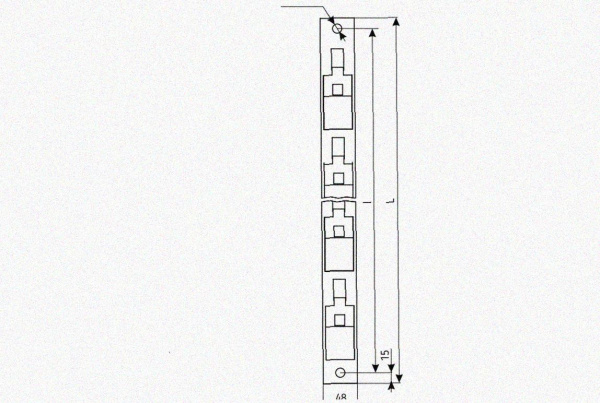 Стойка кронштейна рожкового криволинейного К1351.001-03 порошок (черный), 5 рожков, L690, S3,0