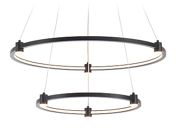 Светильник подвесной светодиодный FL5506/2+6 BK черный 45W 3000K/4200K/6400K D600/400*1300 (без ПДУ) Ambrella Light