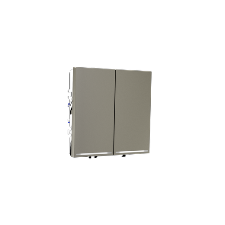 Проходной переключатель встраиваемый Voltum S70 двухклавишный с подсветкой 10А, (шелк)