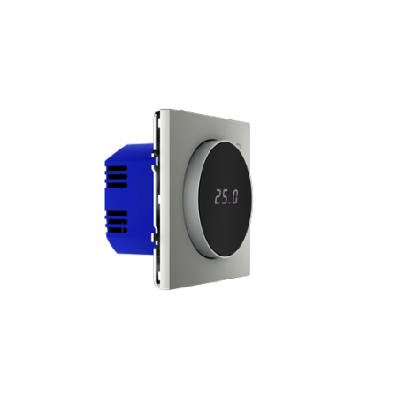 Терморегулятор электронный Voltum S70 с индикацией и датчиком, для теплого пола, (сталь)