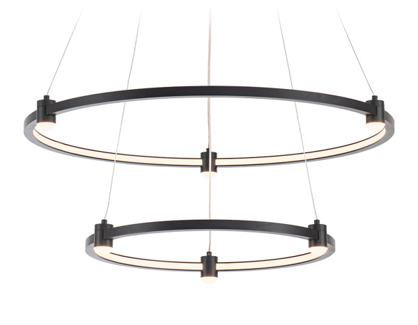 Светильник подвесной светодиодный FL5506/2+6 BK черный 45W 3000K/4200K/6400K D600/400*1300 (без ПДУ) Ambrella Light