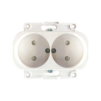 Стокгольм Механизм Розетки 2-местной б/з 10А белый с защ, штор, EKF